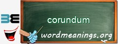 WordMeaning blackboard for corundum
